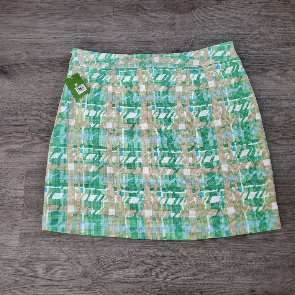 Kate Spade New York Green Plaid Skirt the Rules Mini Skirt Preppy Summer 12 NEW - Picture 2 of 5